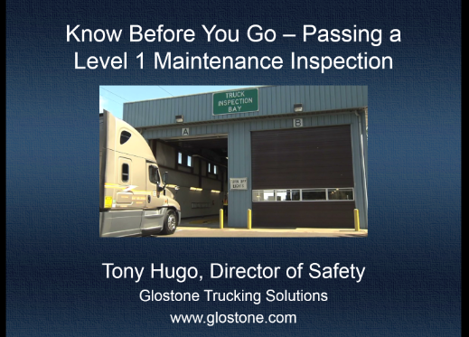 June 2017 webinar: Know Before You Go - Passing a Level 1 Maintenance Inspection